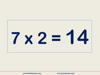 7 x 2 = 14
www.familiaycole.com www.jesusjarque.com
 