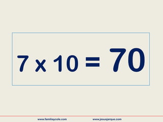 7 x 10 = 70
www.familiaycole.com www.jesusjarque.com
 
