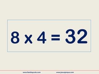 8 x 4 = 32
www.familiaycole.com www.jesusjarque.com
 