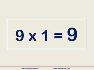 9 x 1 = 9
www.familiaycole.com www.jesusjarque.com
 