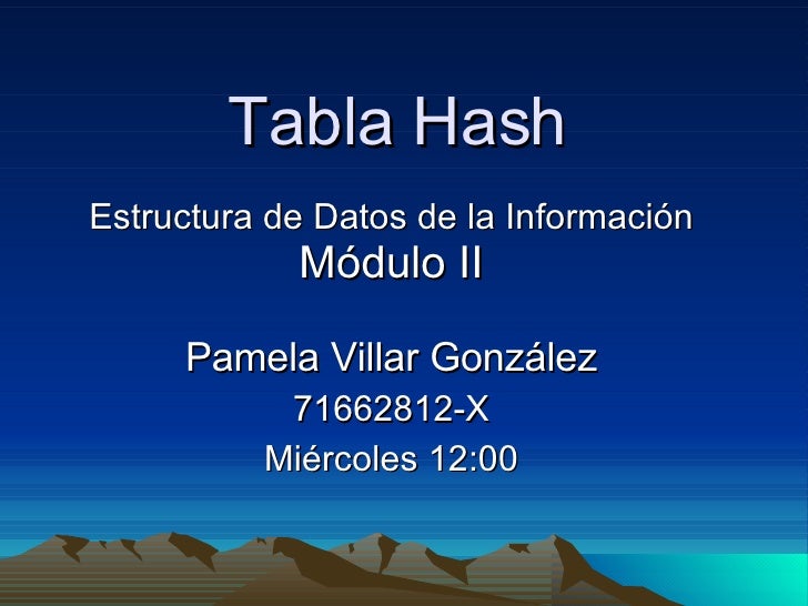 Tabla Hash