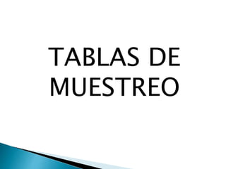 TABLAS DE
MUESTREO
 