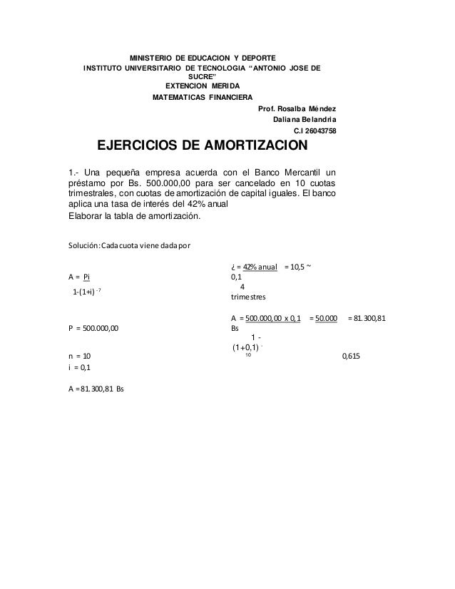 Tabla de amortización