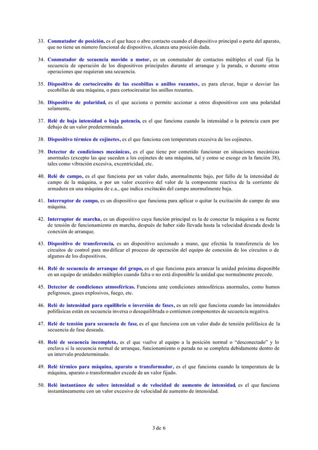 Tabla de codigos ansi para protecciones electricas