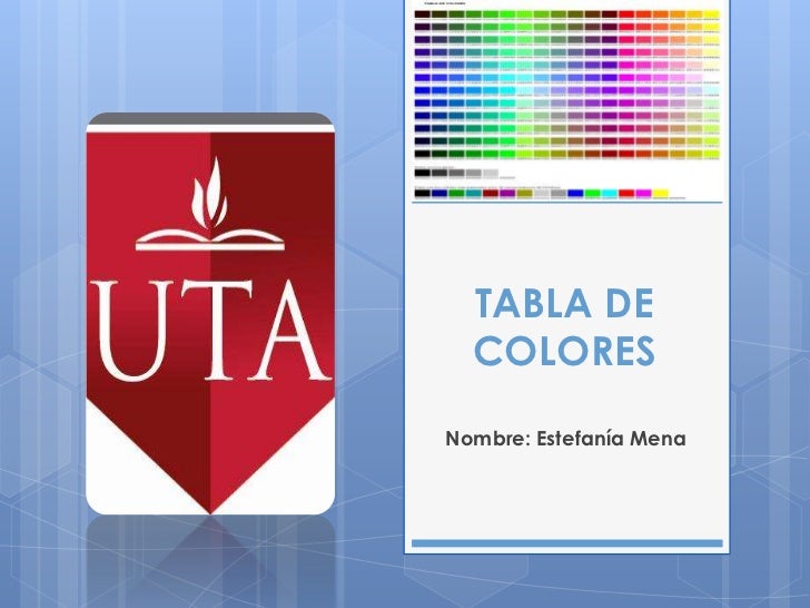Tabla De Colores Uta