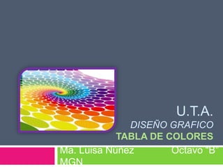 U.T.A.
              DISEÑO GRAFICO
            TABLA DE COLORES
Ma. Luisa Núñez       Octavo “B”
MGN
 