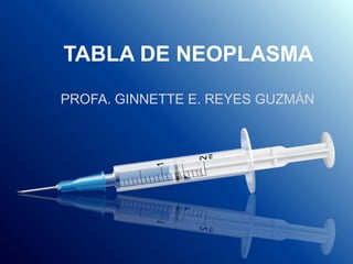 TABLA DE NEOPLASMA
PROFA. GINNETTE E. REYES GUZMÁN
 