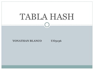 YONATHAN BLANCO  UO3136  TABLA HASH 