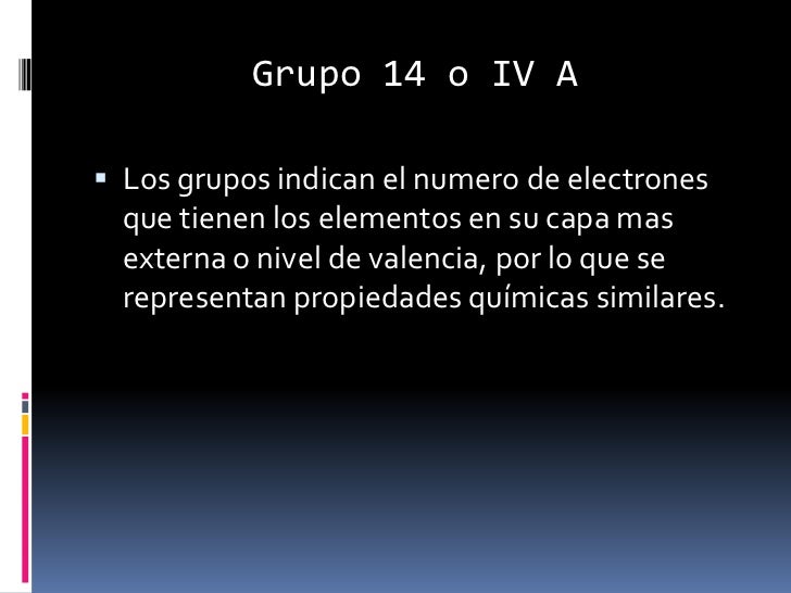 Tabla periódica Grupo 14 carbonoideos
