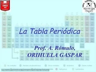 La Tabla Periódica
Prof. A. Rómulo,
ORIHUELA GASPAR
 
