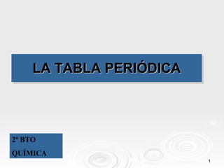 LA TABLA PERIÓDICA 2º BTO QUÍMICA 