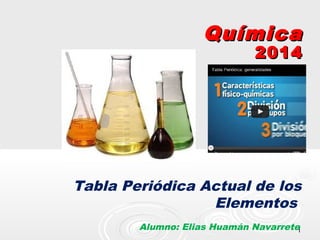 QQuuíímmiiccaa 
22001144 
Tabla Periódica Actual de los 
Elementos 
Alumno: Elias Huamán Navarrete 
11 
 