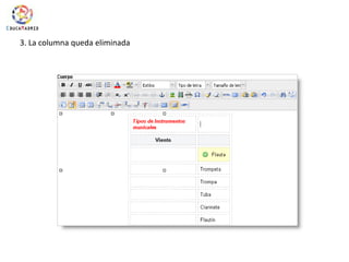 3. La columna queda eliminada