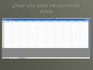 Crear una tabla introduciendo datos