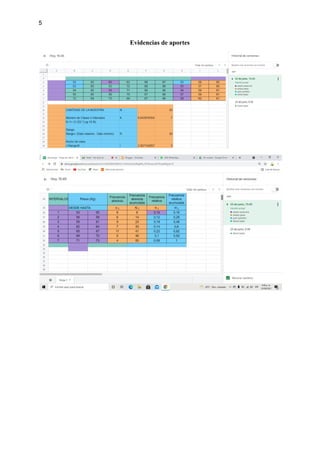 5
Evidencias de aportes
 