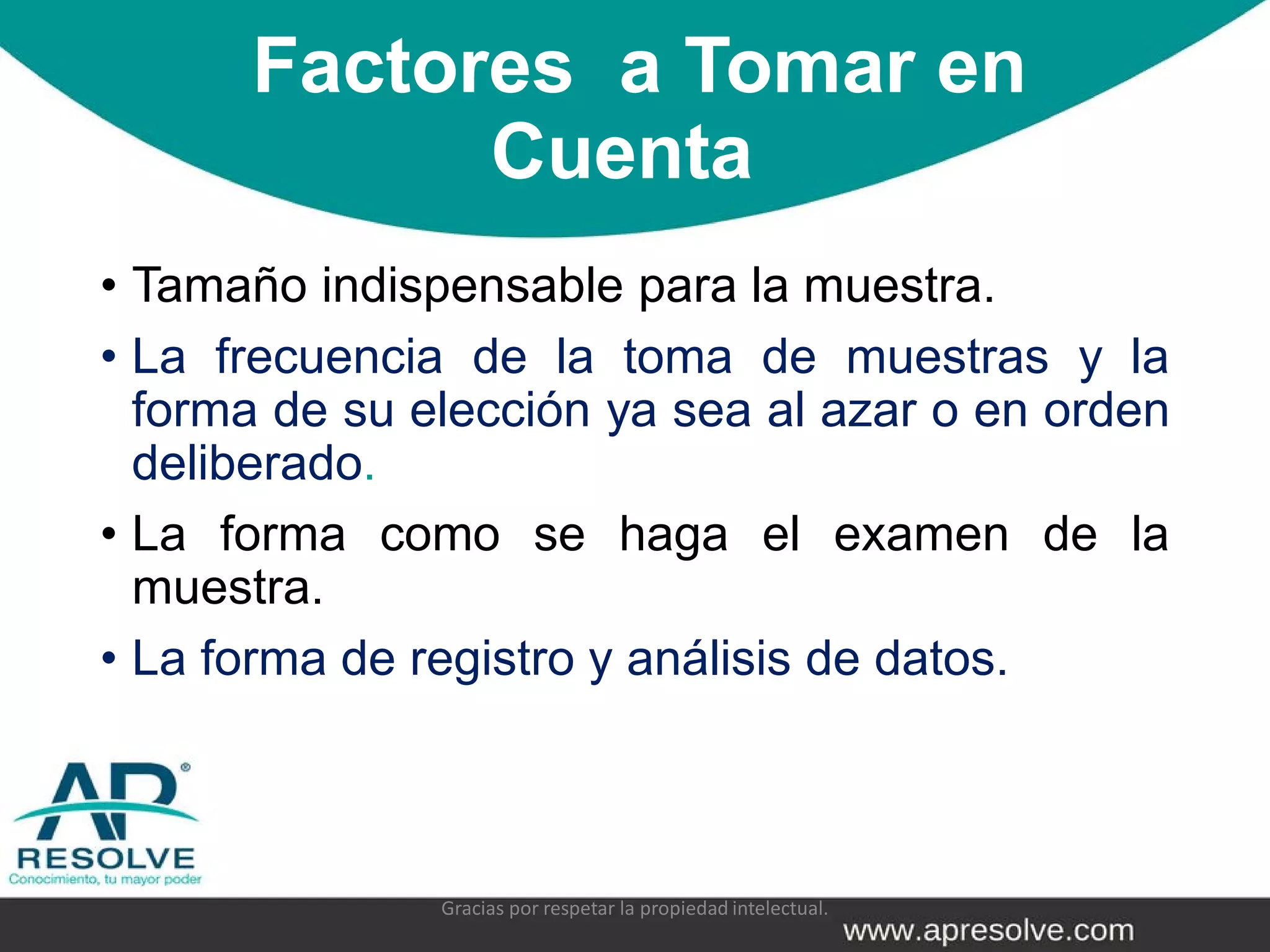 AP Resolve. Técnicas de Inspección y muestreo por tablas ANSI PPT