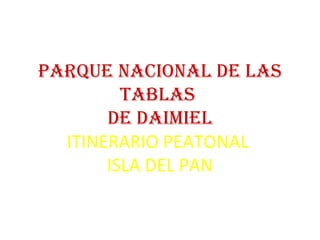 PARQUE NACIONAL DE LAS
TABLAS
DE DAIMIEL
ITINERARIO PEATONAL
ISLA DEL PAN
 