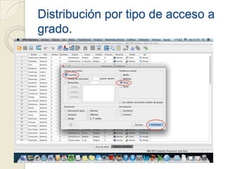 Distribución por tipo de acceso a
grado.
 