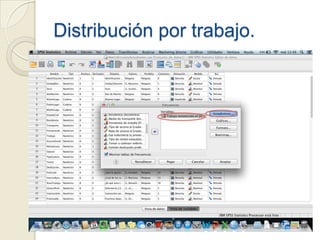 Distribución por trabajo.
 