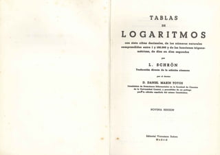 Tablas de logaritmos de L. Schron