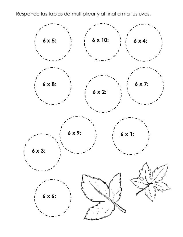 Tablas De Multiplicar Ejercicios