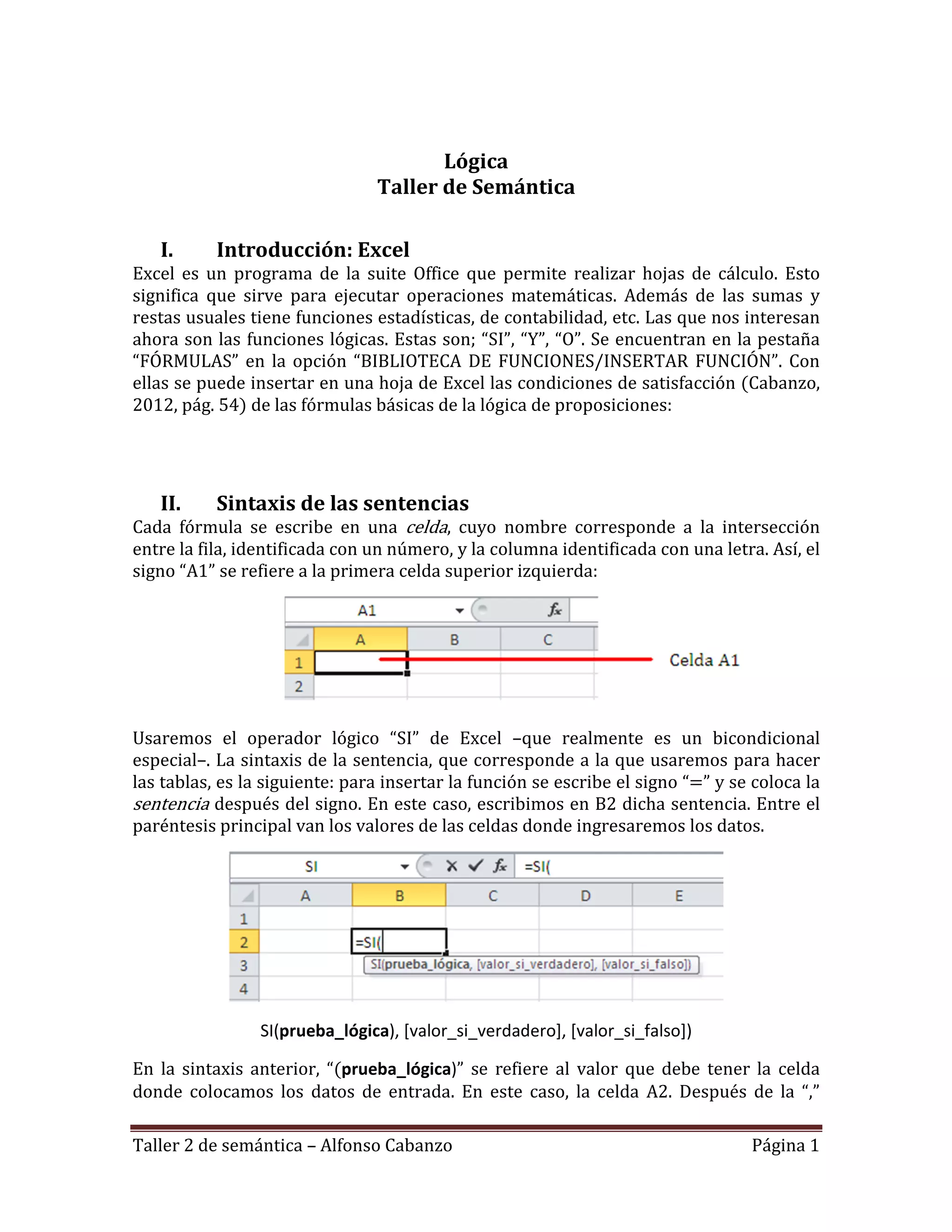 Tablas de verdad en excel PDF