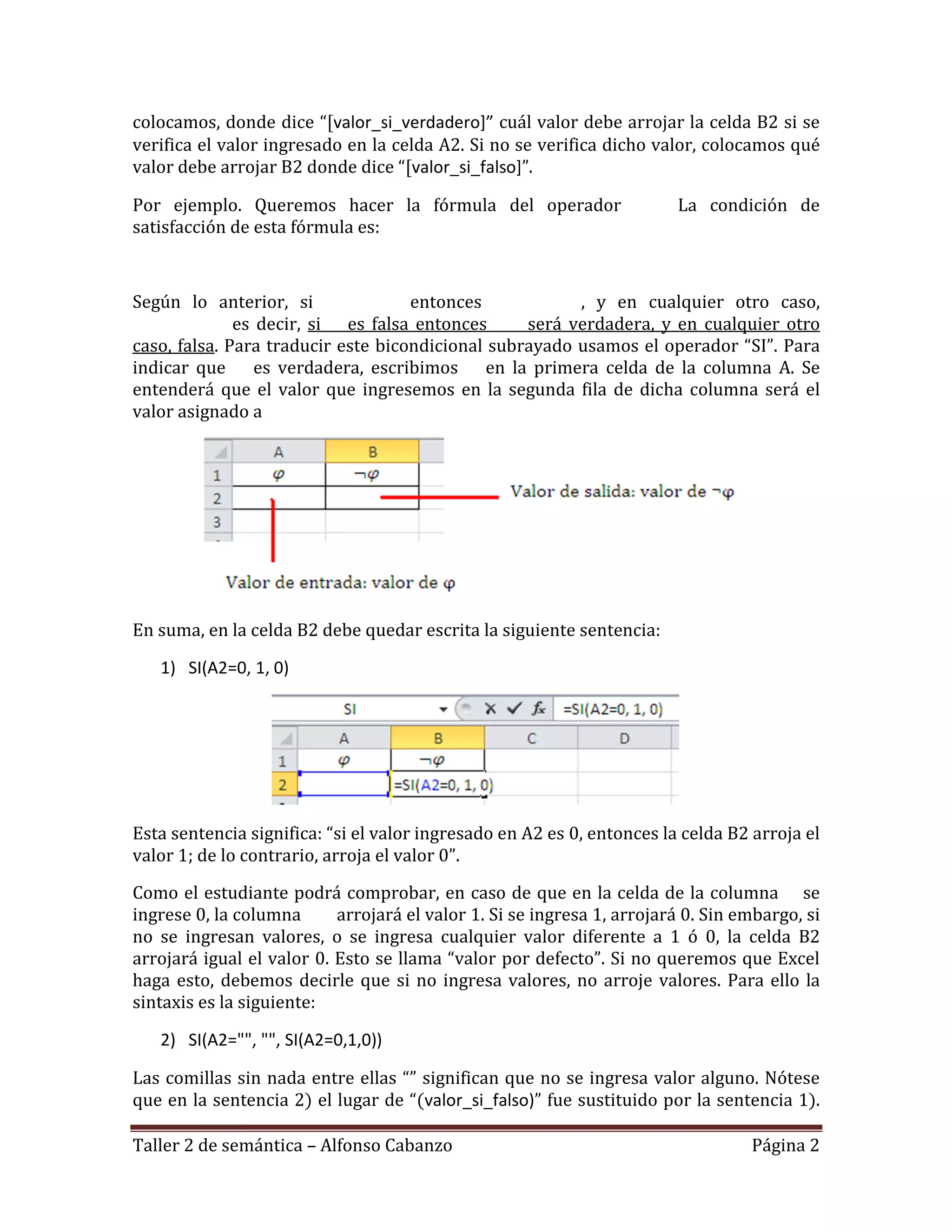 Tablas de verdad en excel PDF