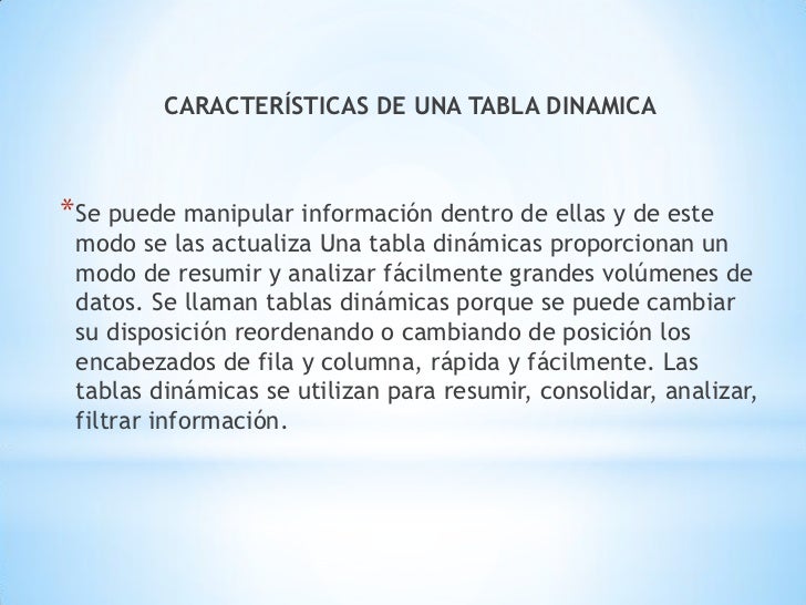 Tablas dinamicas