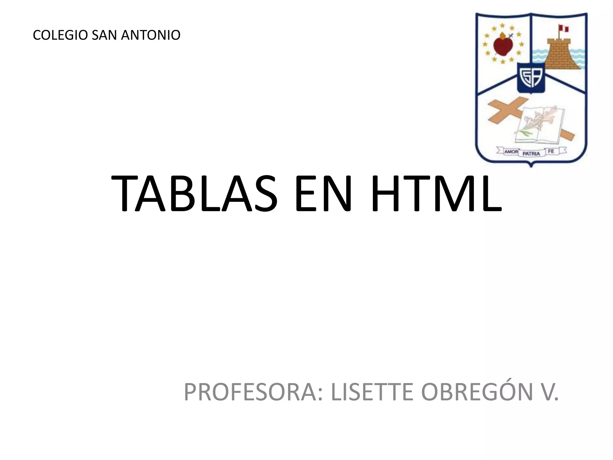 Tablas en HTML PPT