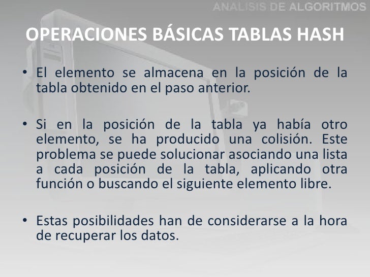 Tablas Hash