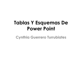 Tablas Y Esquemas De
Power Point
Cynthia Guerrero Turrubiates
 