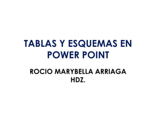 TABLAS Y ESQUEMAS EN
    POWER POINT
 ROCIO MARYBELLA ARRIAGA
          HDZ.
 