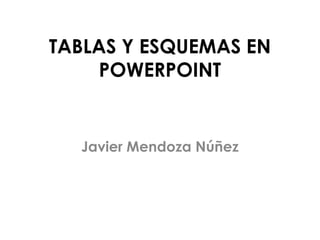 TABLAS Y ESQUEMAS EN
POWERPOINT
Javier Mendoza Núñez
 
