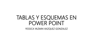 TABLAS Y ESQUEMAS EN
POWER POINT
YESSICA YAZMIN VAZQUEZ GONZALEZ
 