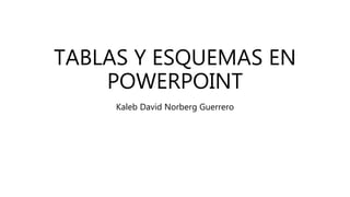 TABLAS Y ESQUEMAS EN
POWERPOINT
Kaleb David Norberg Guerrero
 