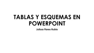 TABLAS Y ESQUEMAS EN
POWERPOINT
Julissa Flores Rubio
 
