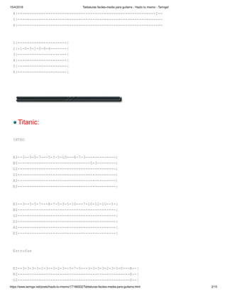 Tablaturas faciles media para guitarra -
