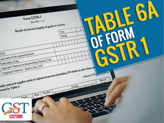 Table 6A for Form GSTR 1