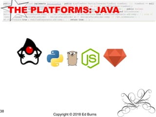 Copyright © 2018 Ed Burns
38
THE PLATFORMS: JAVA
 