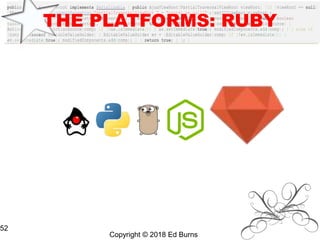 Copyright © 2018 Ed Burns
52
THE PLATFORMS: RUBY
 