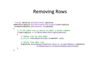 Removing	
  Rows	
  
 