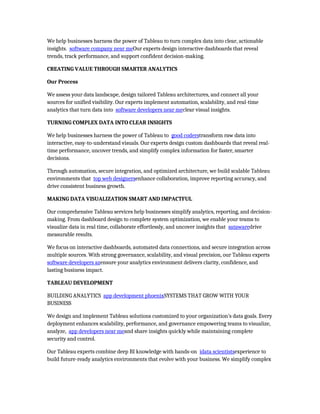 Tableau Consulting & Data Visualization Services | DOCX