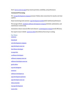 Tableau Consulting & Data Visualization Services | DOCX
