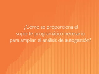 ¿Cómo se proporciona el soporte programático necesario para ampliar el análisis de autogestión?  