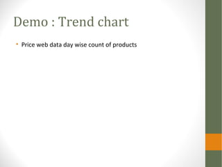 Demo : Trend chart
• Price web data day wise count of products
 