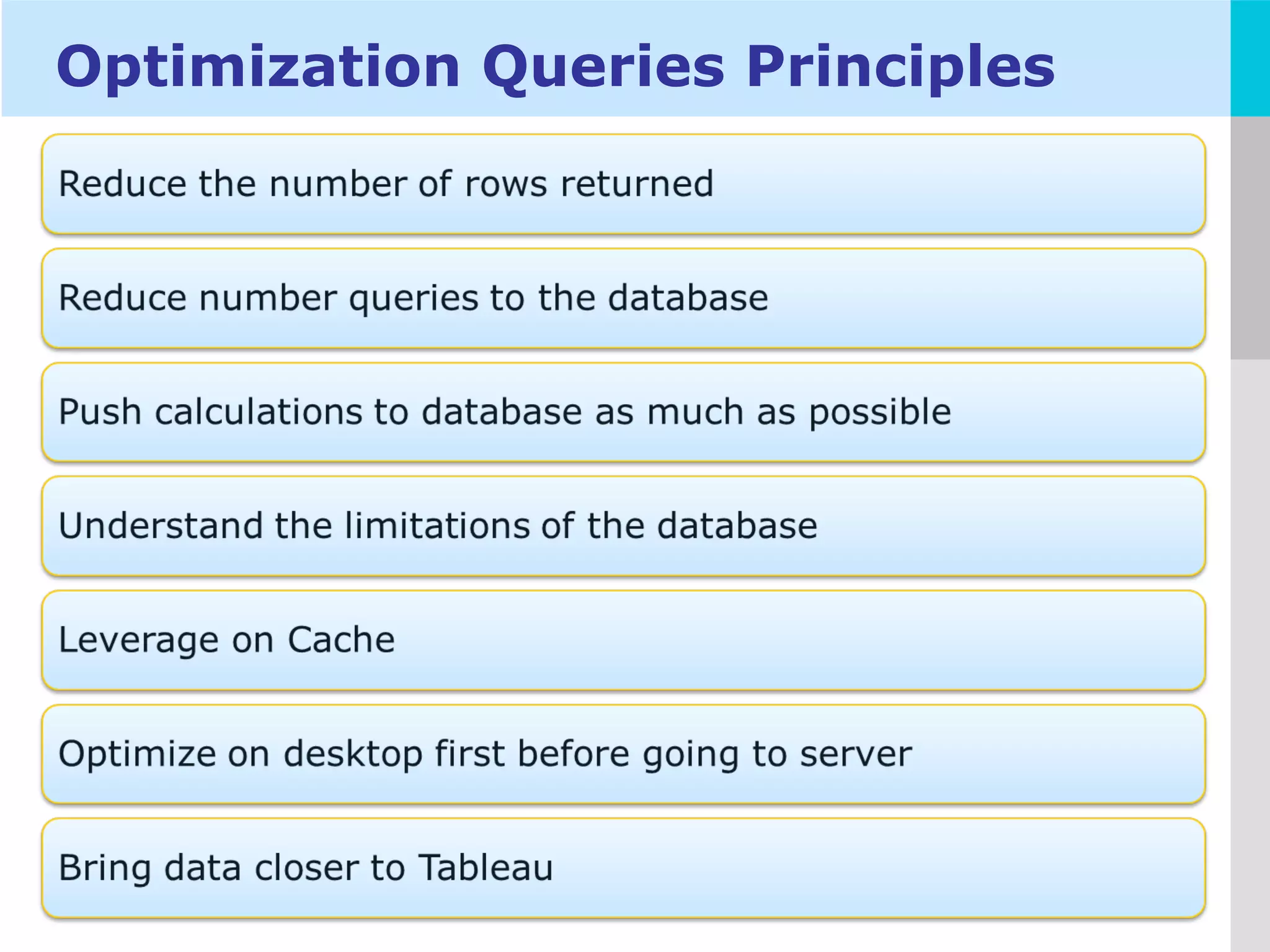 LOGO
Optimization Queries Principles
 