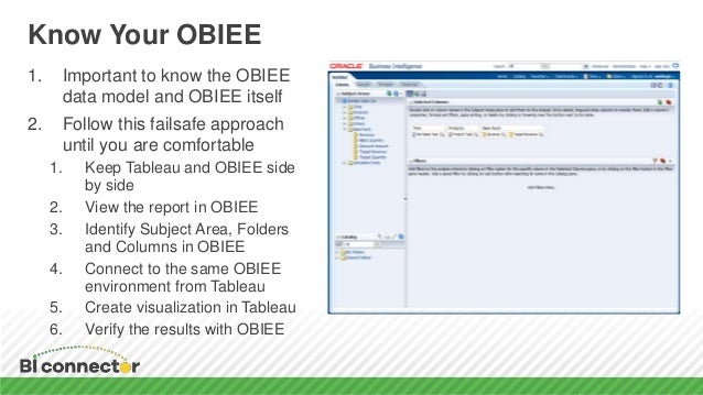Tableau Best Practices for OBIEE