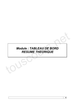 e t
              r s .n
             u
  Module : TABLEAU DE BORD


           o
     RESUME THEORIQUE



    s c
to u

                              8
 
