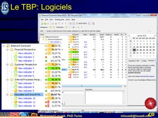 Mohamed Louadi, PhD Tunis mlouadi@louadi.com
26
Le TBP: Logiciels
 