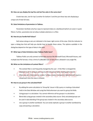 Tableau interview questions and answers | PDF